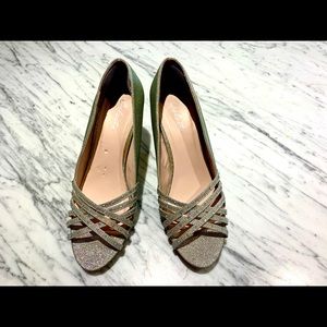 Silver rhinestone studded dress heels